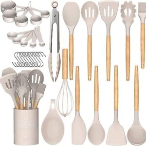 Umite Chef Kitchen Cooking Utensils Set, 33 pcs Non-Stick Silicone Coo…