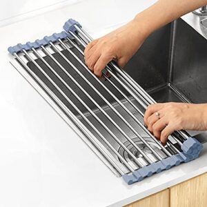 Over The Sink Dish Drying Rack, Roll Up Dish Drying Rack Kitchen Dish …