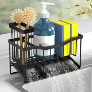 Maifan Sink Caddy Sponge Holder for Kitchen Sink with Brush Holder and…