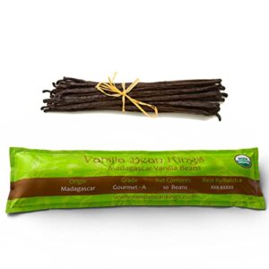 10 Organic Madagascar Vanilla Beans Whole Grade A Vanilla Pods for Van…